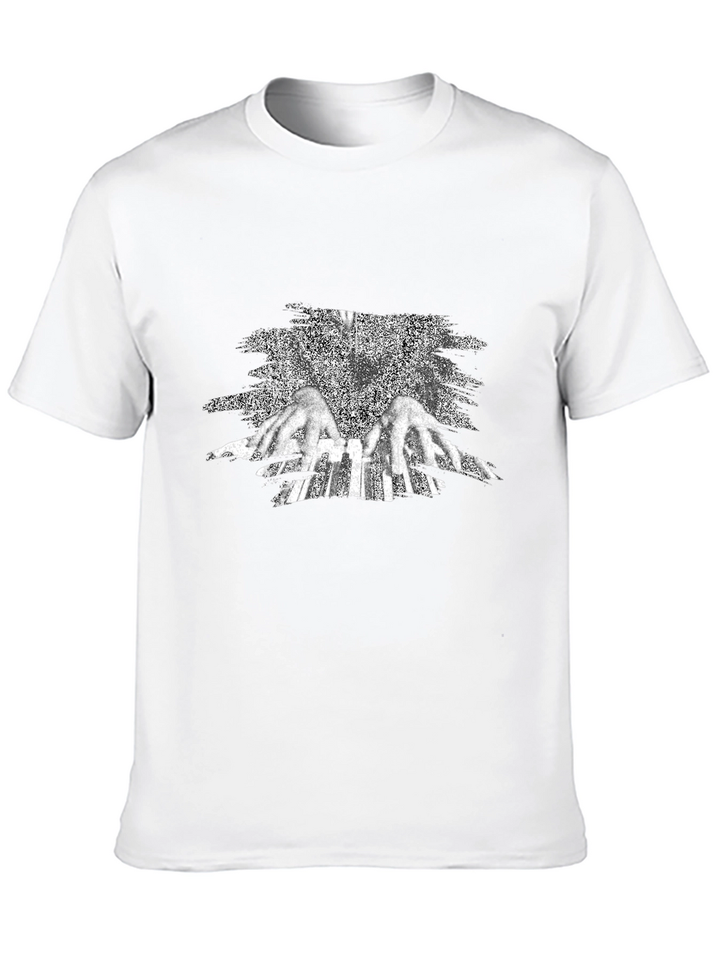 Black Graphic Tee - Angel Wings Design