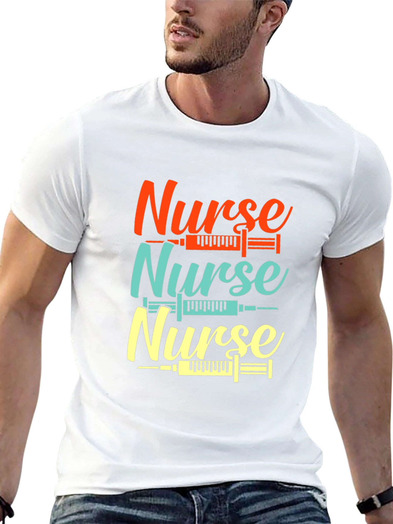 Nurse Syringe Graphic Tee - Comfortable Black T-Shirt