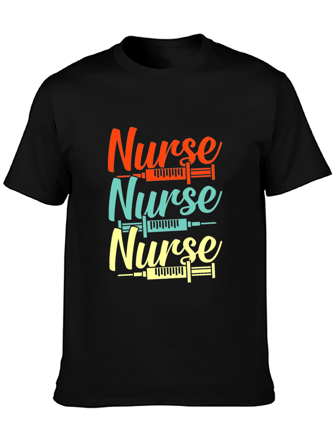 Nurse Syringe Graphic Tee - Comfortable Black T-Shirt