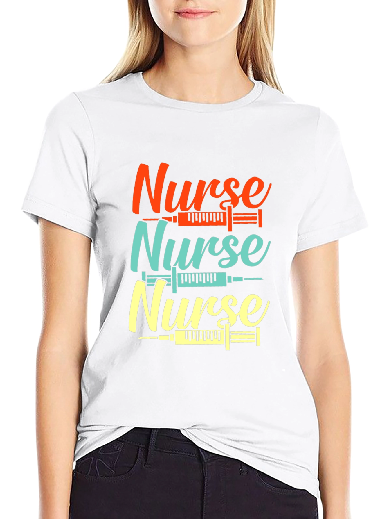 Nurse Syringe Graphic Tee - Comfortable Black T-Shirt