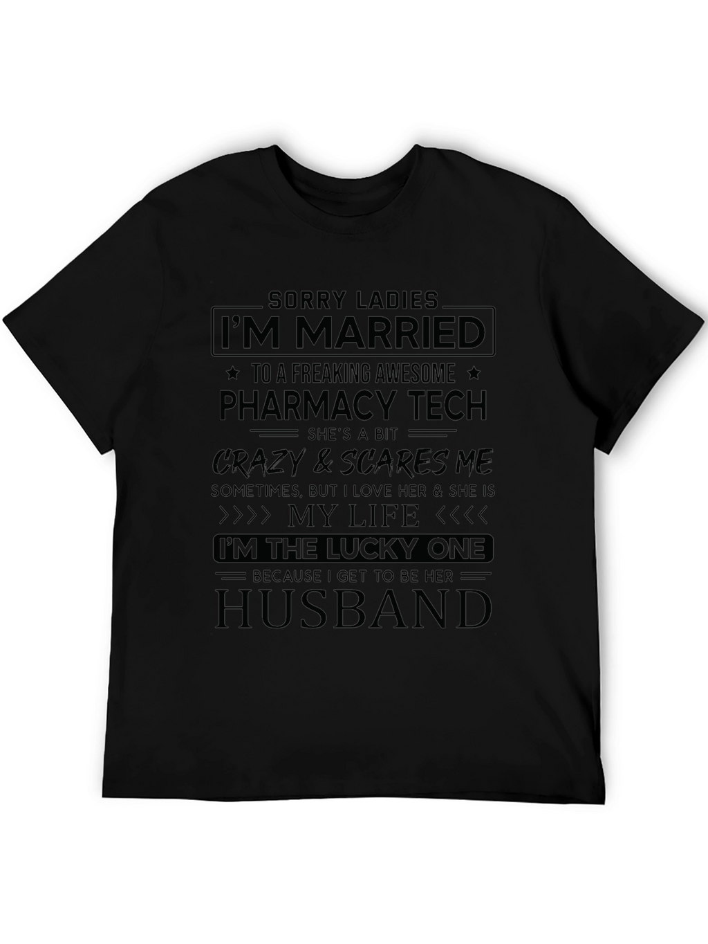 Married to Pharmacy Tech Novelty Graphic Tee