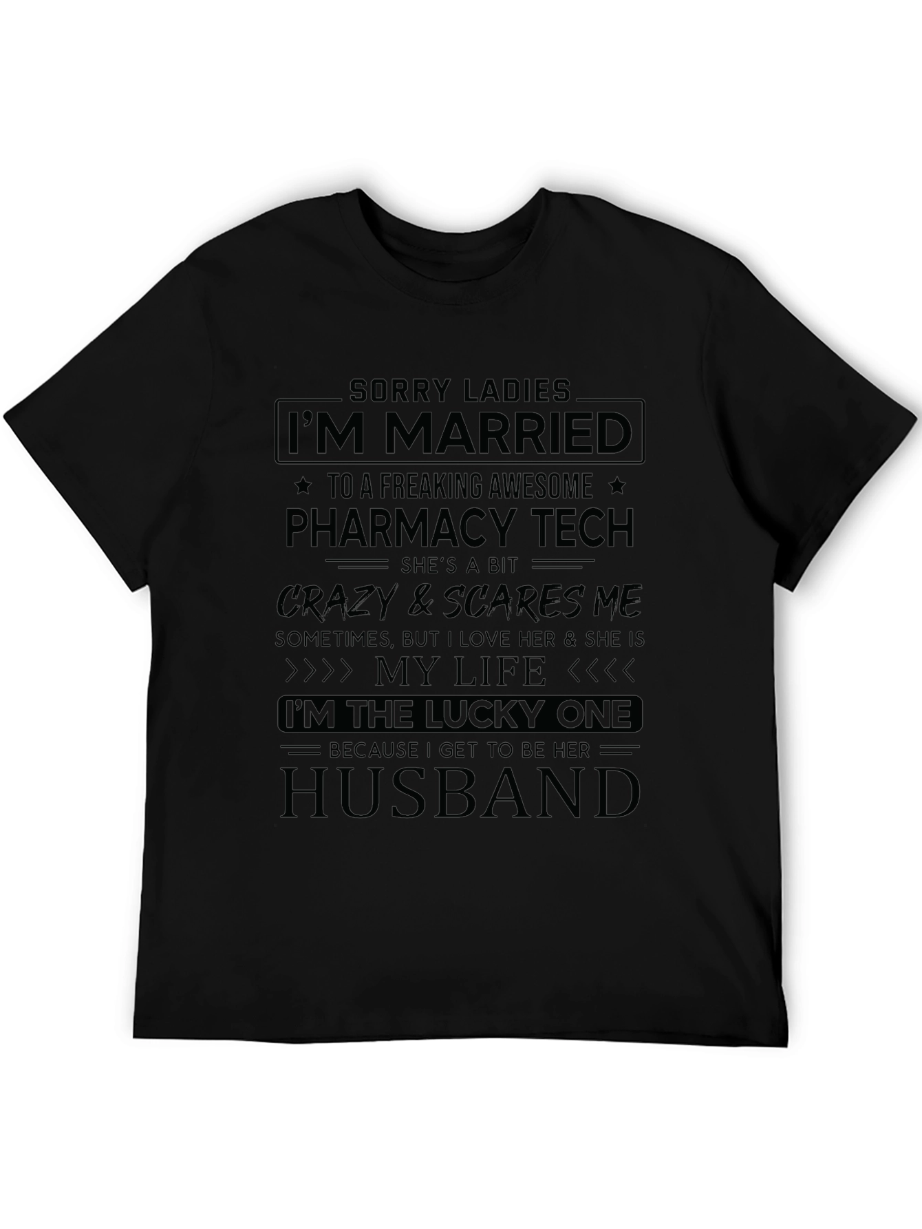 Married to Pharmacy Tech Novelty Graphic Tee