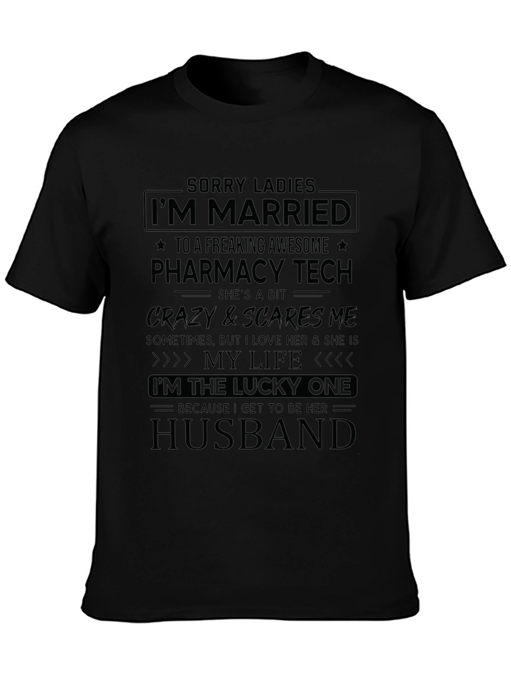 Married to Pharmacy Tech Novelty Graphic Tee