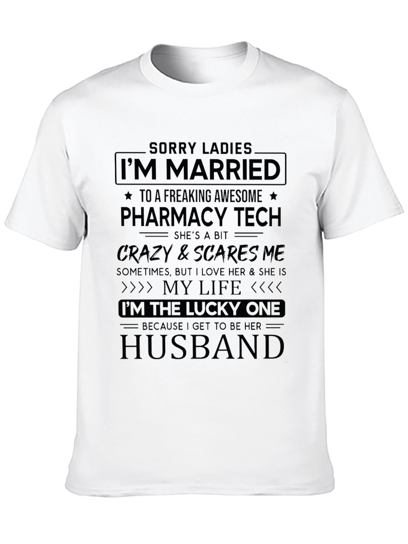 Married to Pharmacy Tech Novelty Graphic Tee