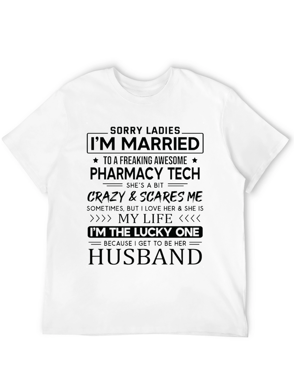 Married to Pharmacy Tech Novelty Graphic Tee