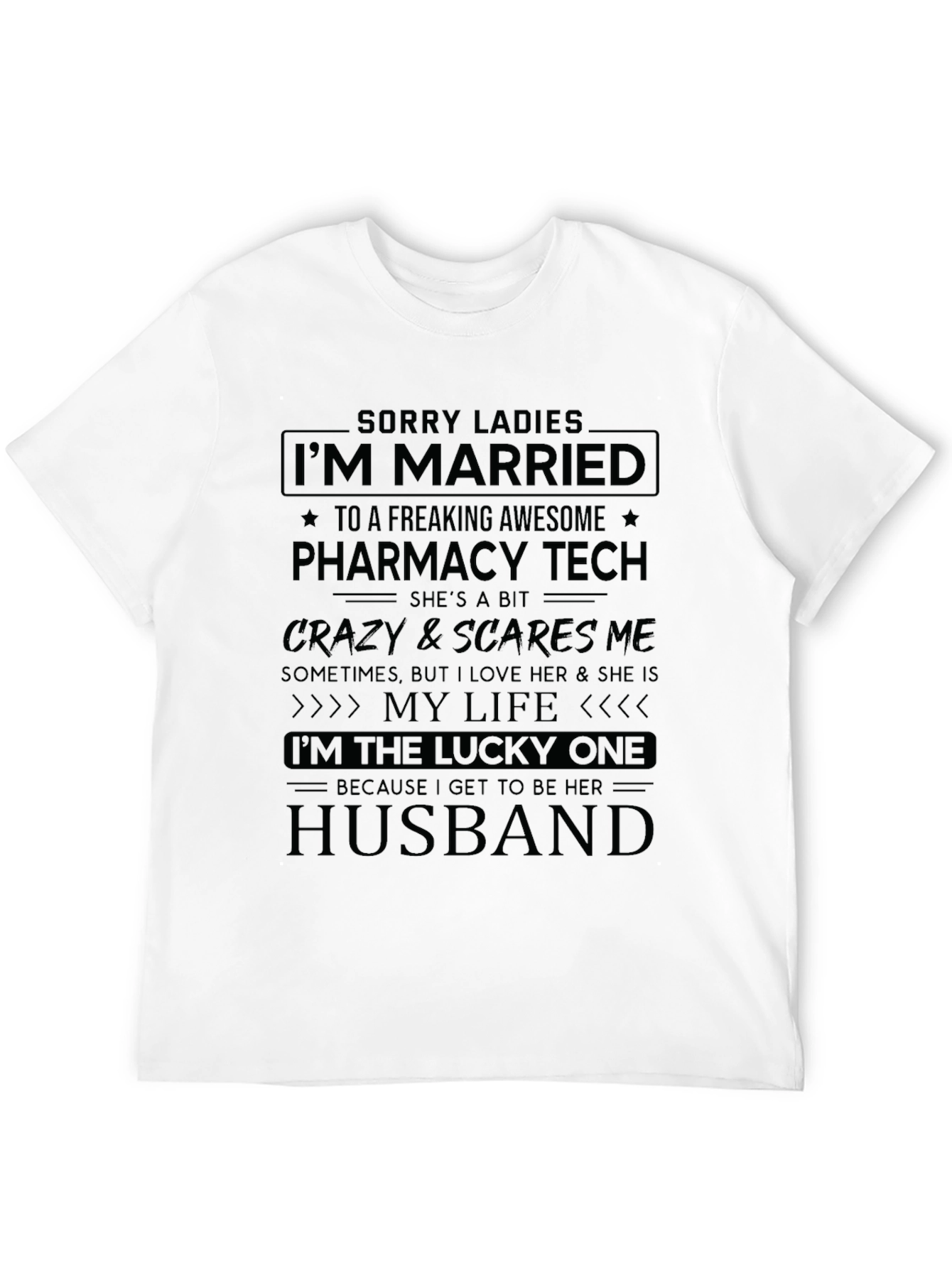 Married to Pharmacy Tech Novelty Graphic Tee