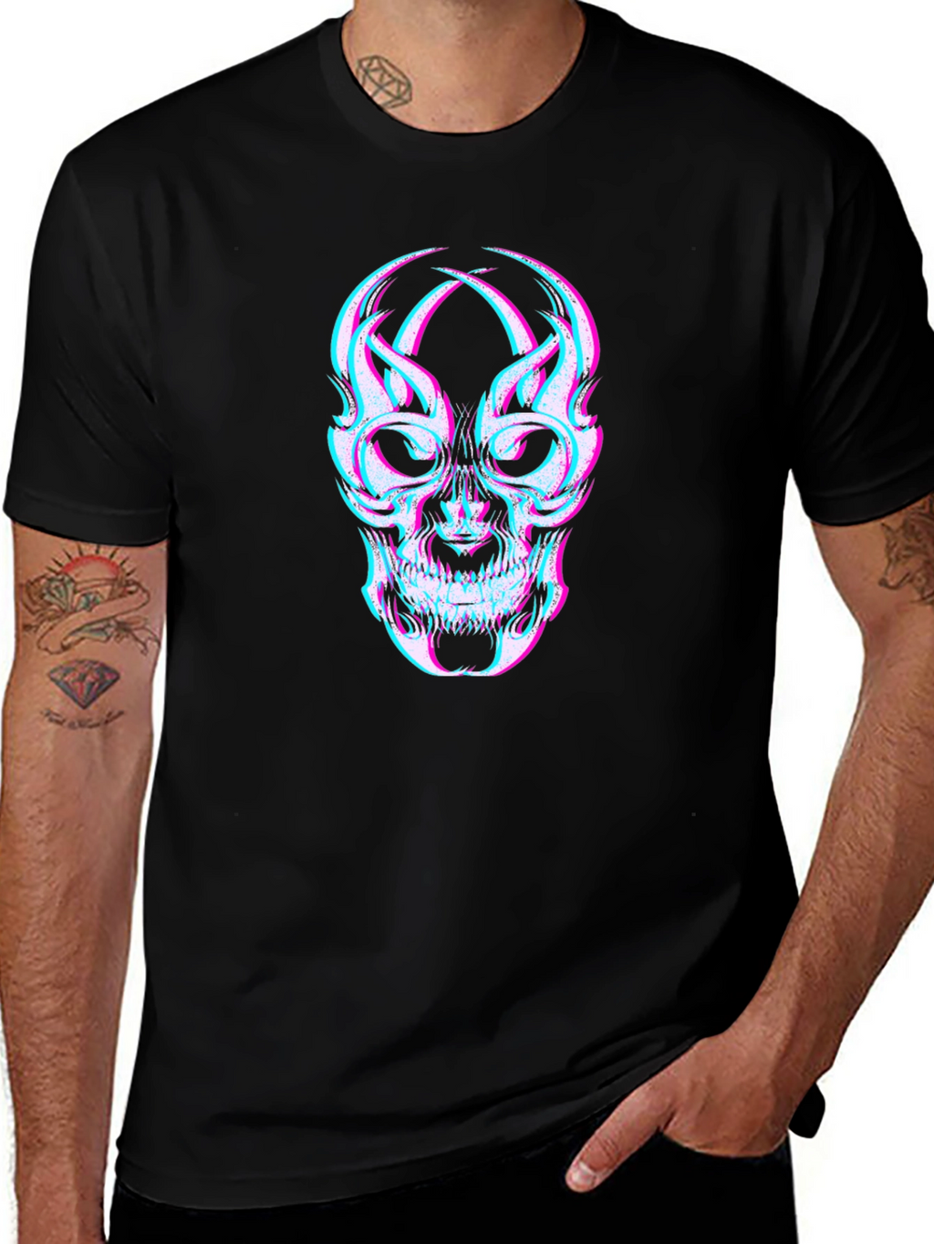 Skull Illusion Black T-Shirt