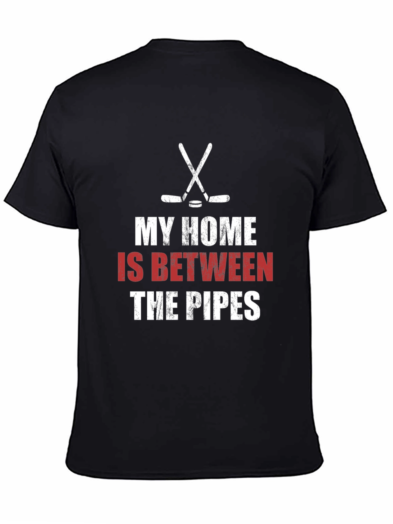 Hockey Goalie T-Shirt: My Home is Between the Pipes