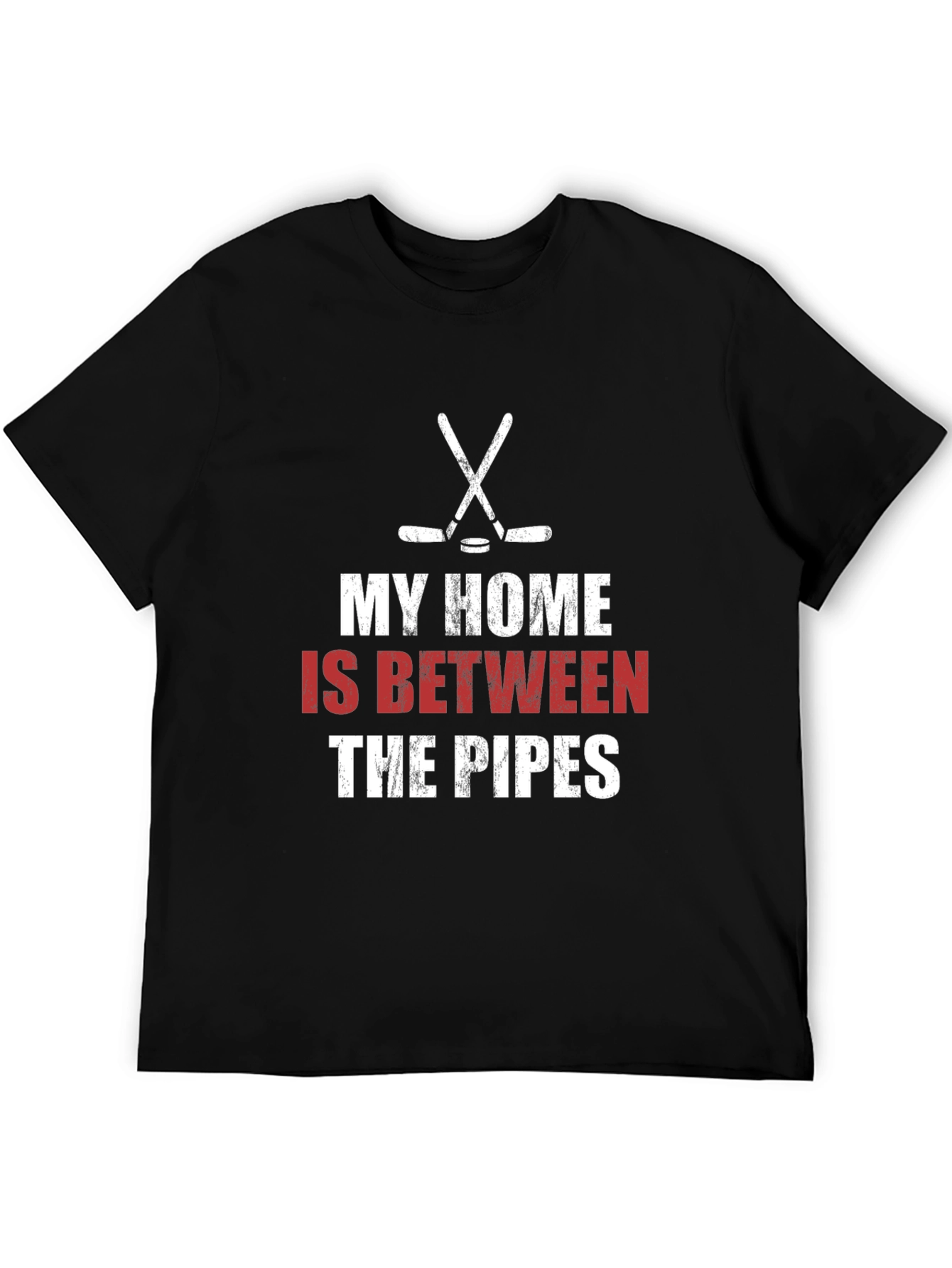 Hockey Goalie T-Shirt: My Home is Between the Pipes