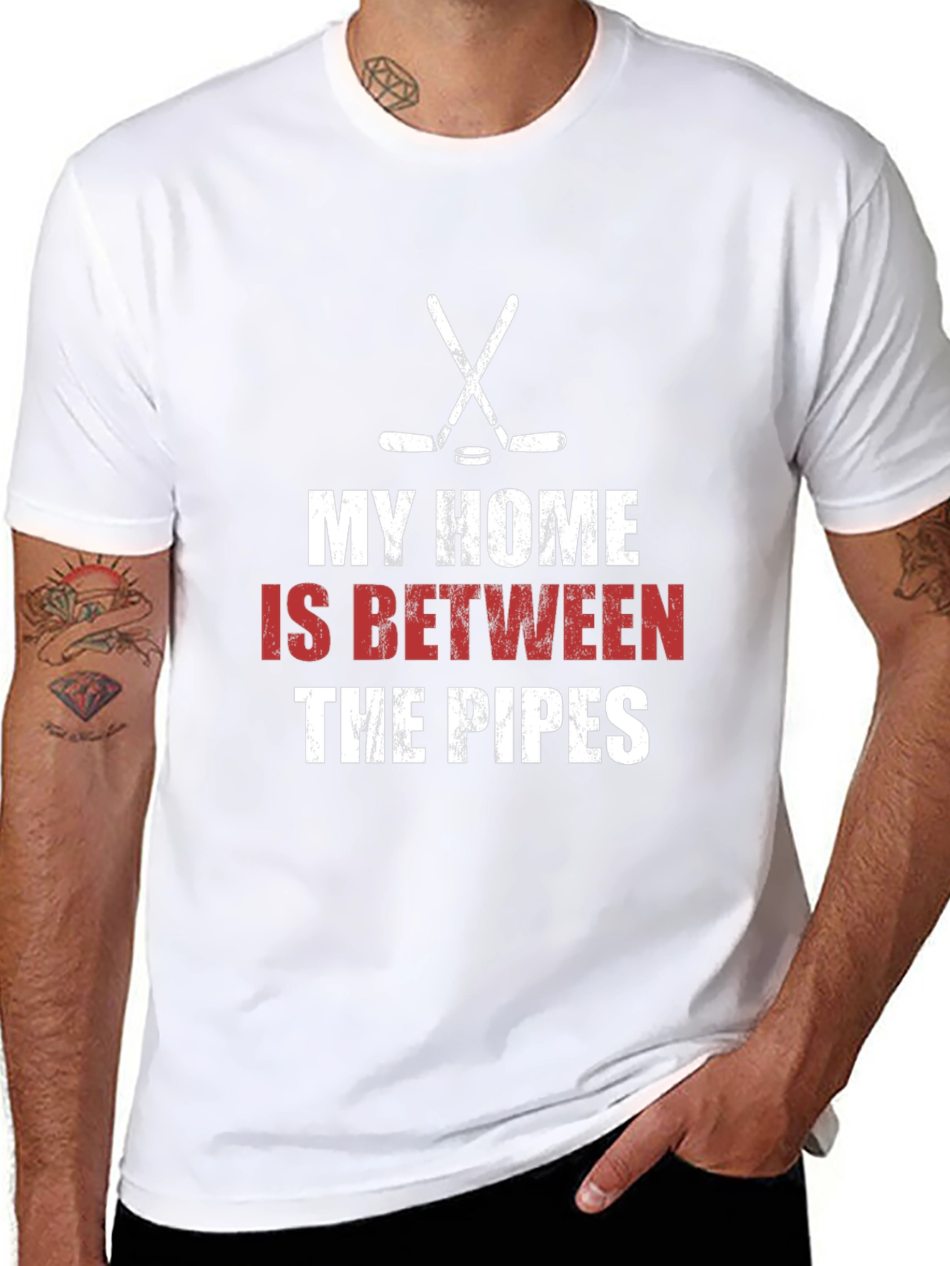 Hockey Goalie T-Shirt: My Home is Between the Pipes