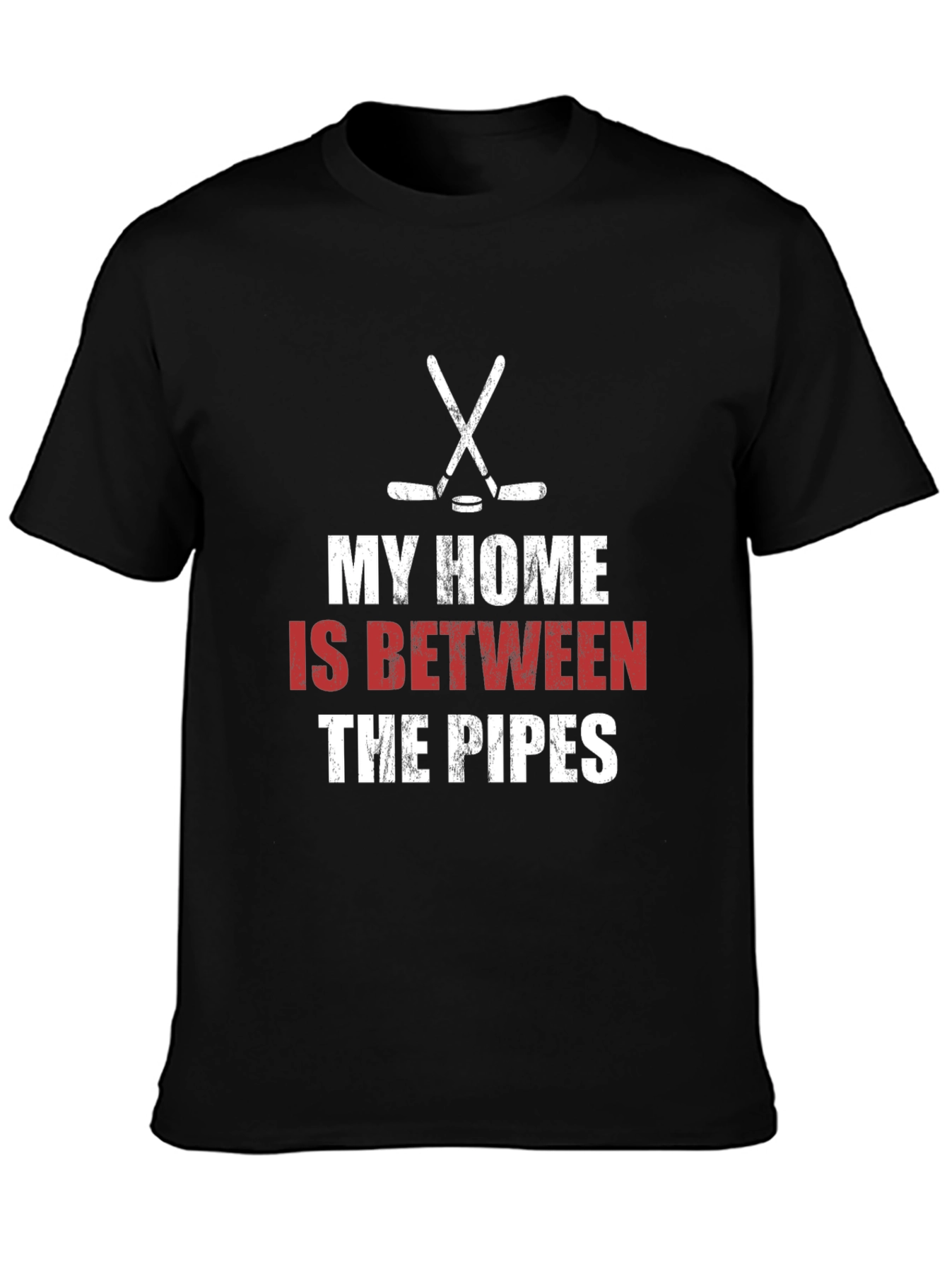 Hockey Goalie T-Shirt: My Home is Between the Pipes