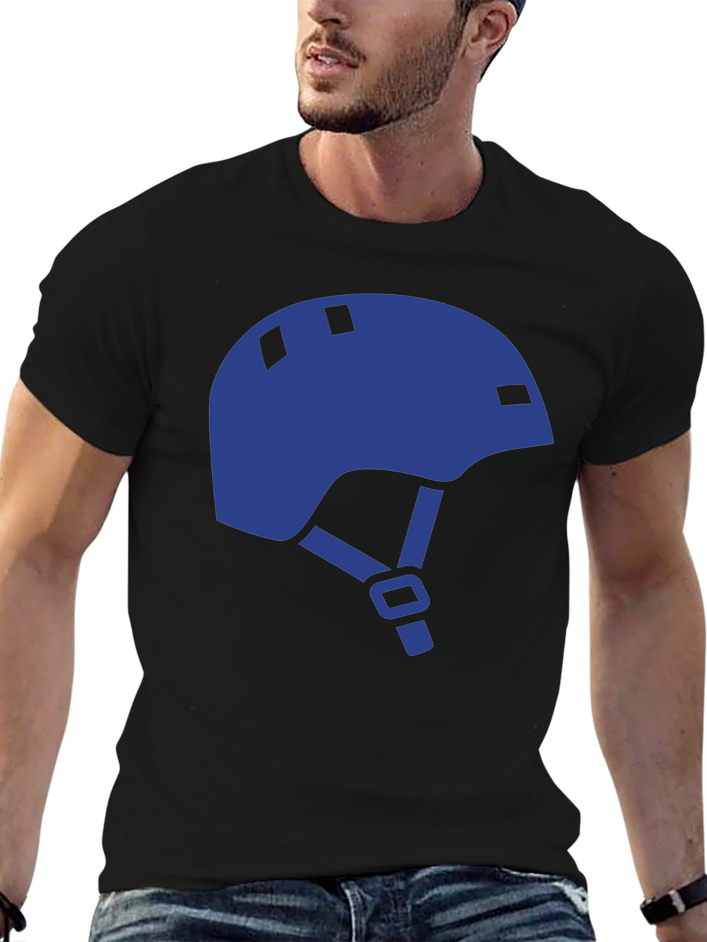 Helmet Graphic Tee - Black Casual Shirt