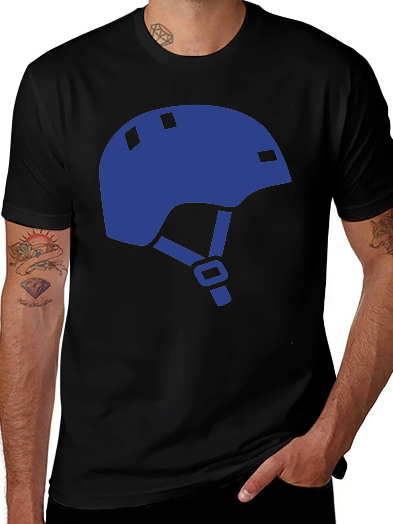 Helmet Graphic Tee - Black Casual Shirt