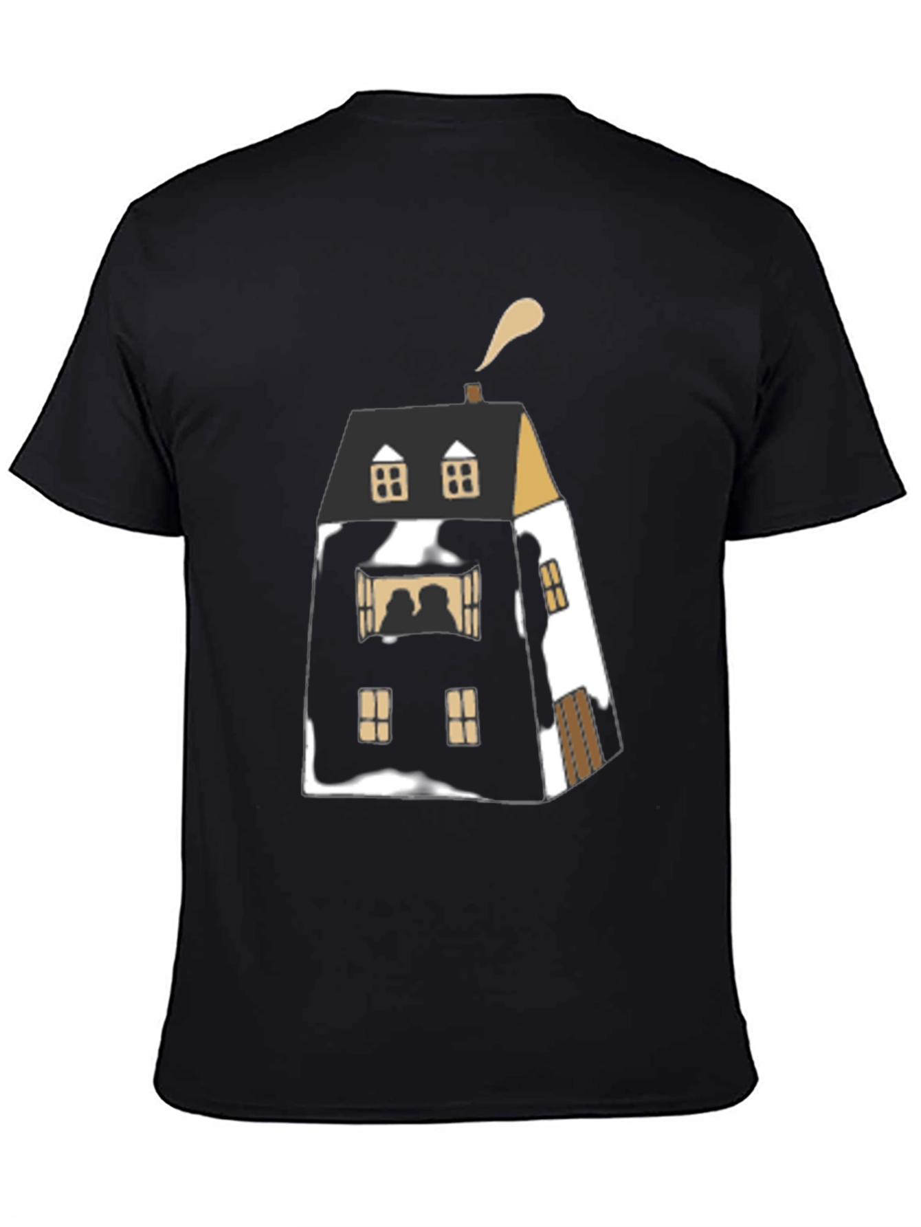 Unique House Graphic Black T-Shirt