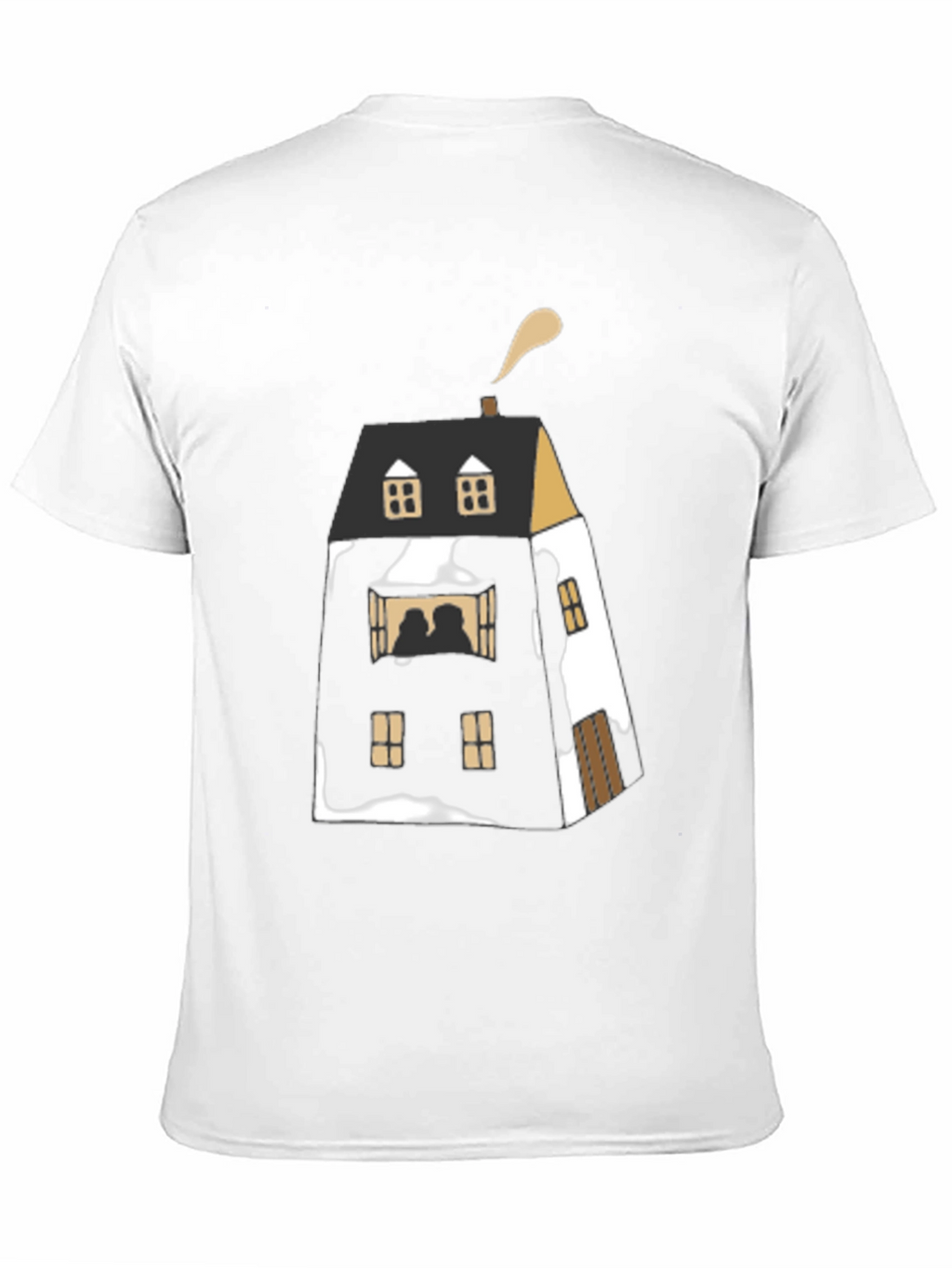 Unique House Graphic Black T-Shirt