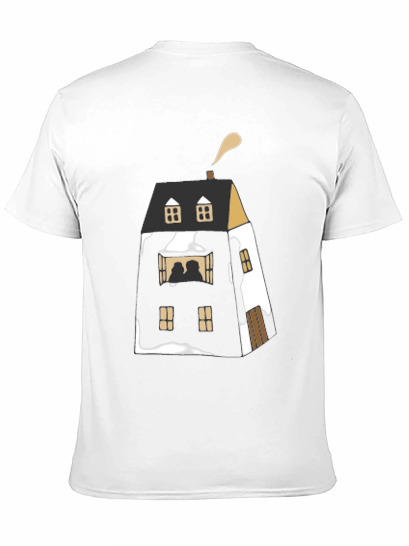 Unique House Graphic Black T-Shirt