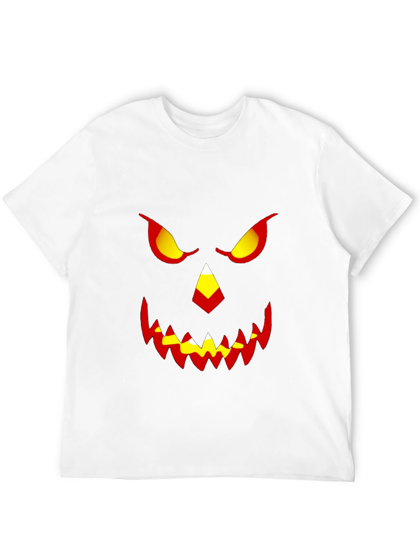 Halloween Pumpkin Face Graphic Tee - Mens Black T-Shirt
