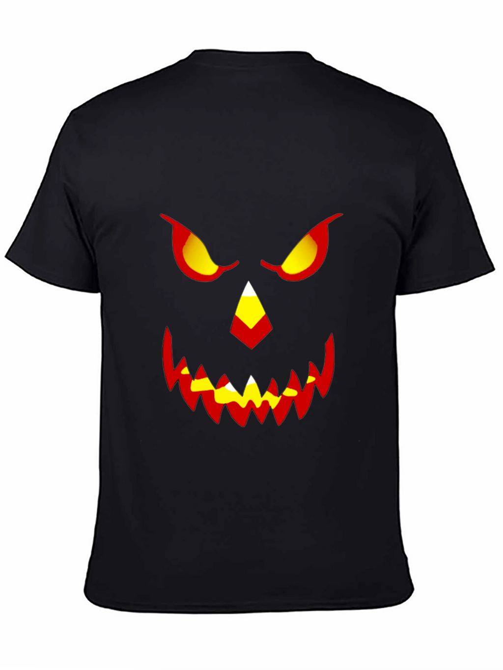 Halloween Pumpkin Face Graphic Tee - Mens Black T-Shirt