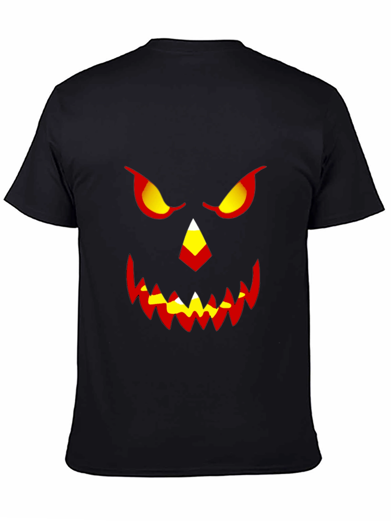 Halloween Pumpkin Face Graphic Tee - Mens Black T-Shirt