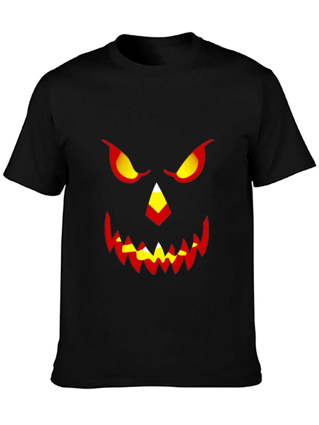 Halloween Pumpkin Face Graphic Tee - Mens Black T-Shirt