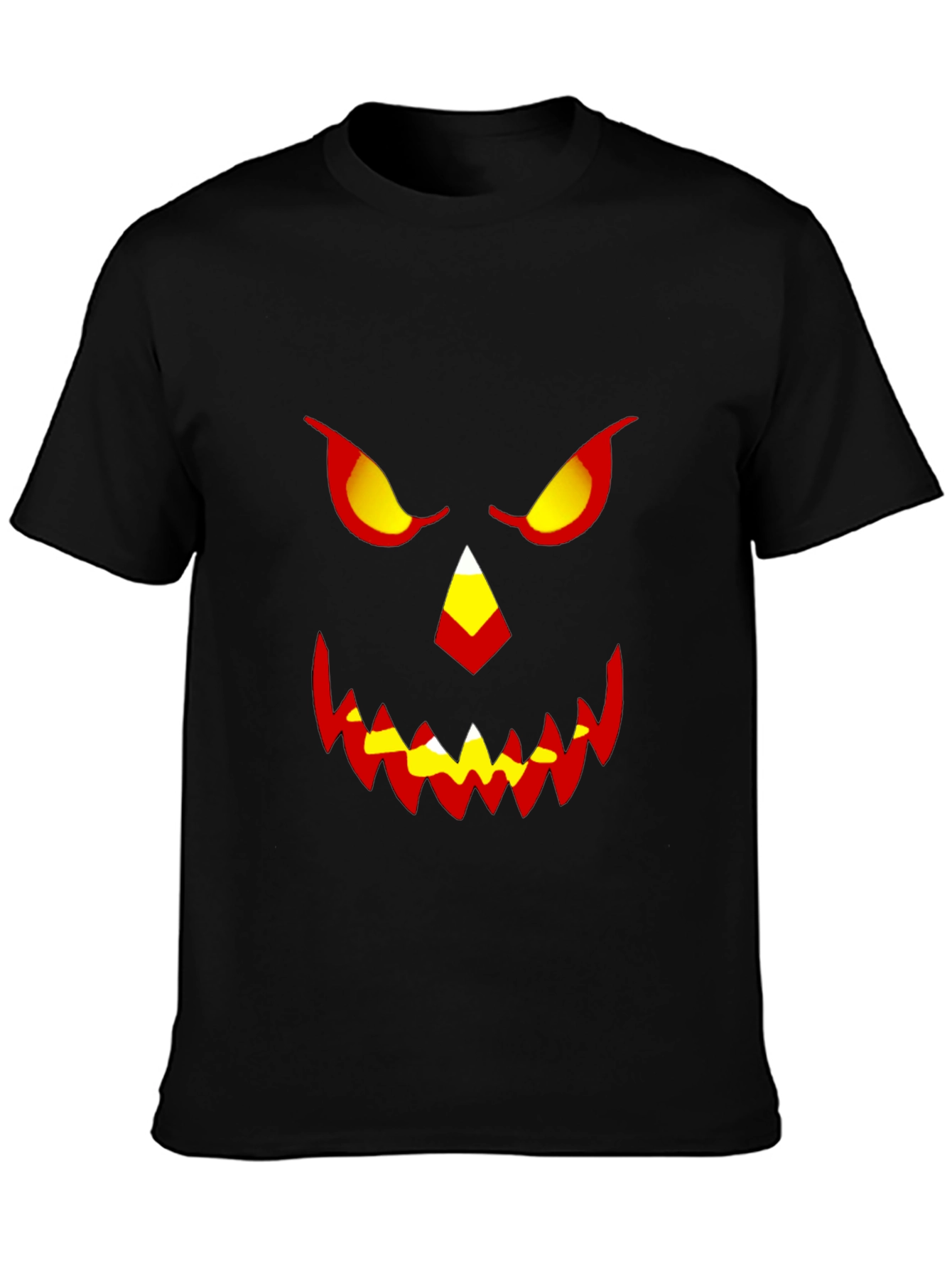Halloween Pumpkin Face Graphic Tee - Mens Black T-Shirt