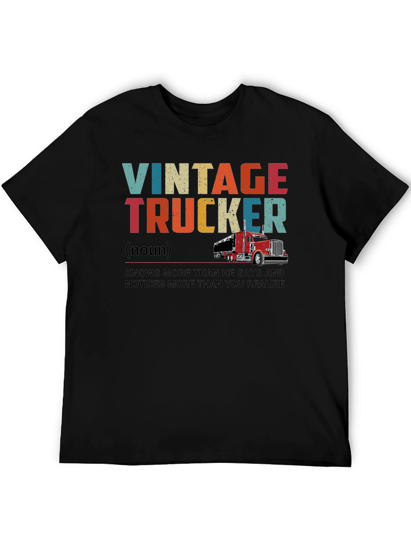 Vintage Trucker Graphic T-Shirt - Knows More Than He Says