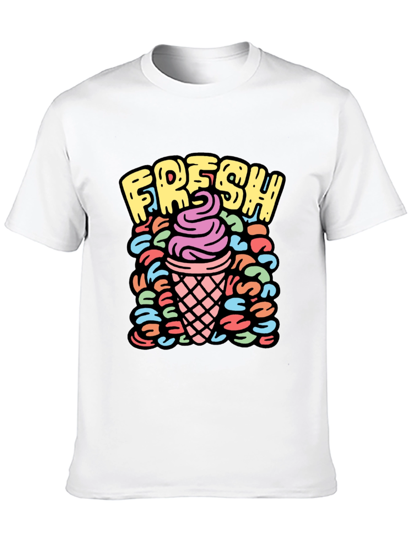 Fresh Ice Cream Graphic Tee - Black