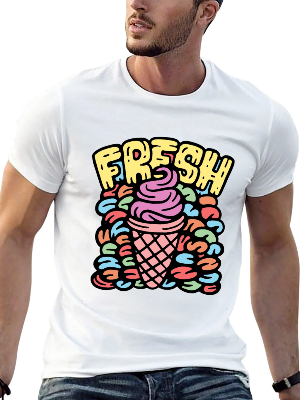Fresh Ice Cream Graphic Tee - Black
