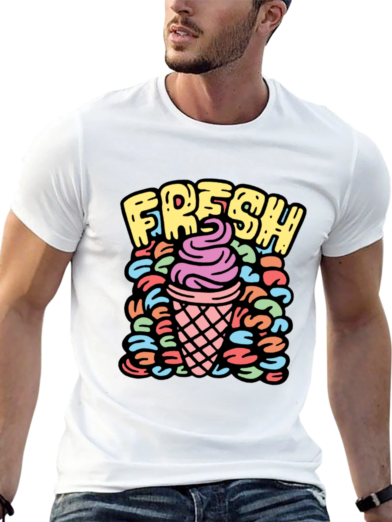 Fresh Ice Cream Graphic Tee - Black