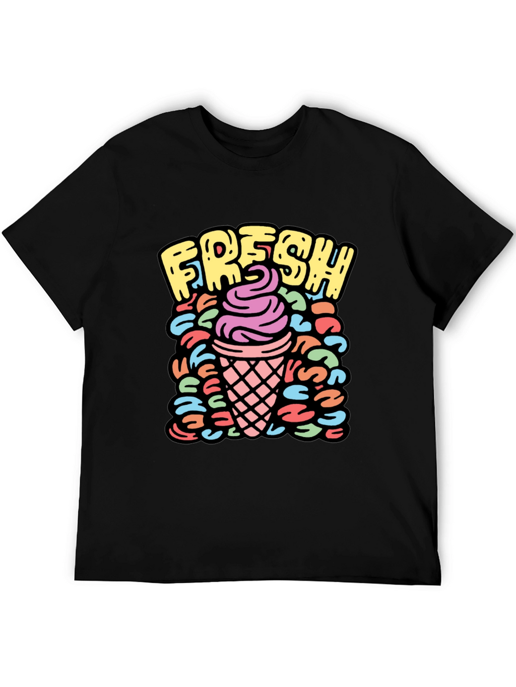 Fresh Ice Cream Graphic Tee - Black