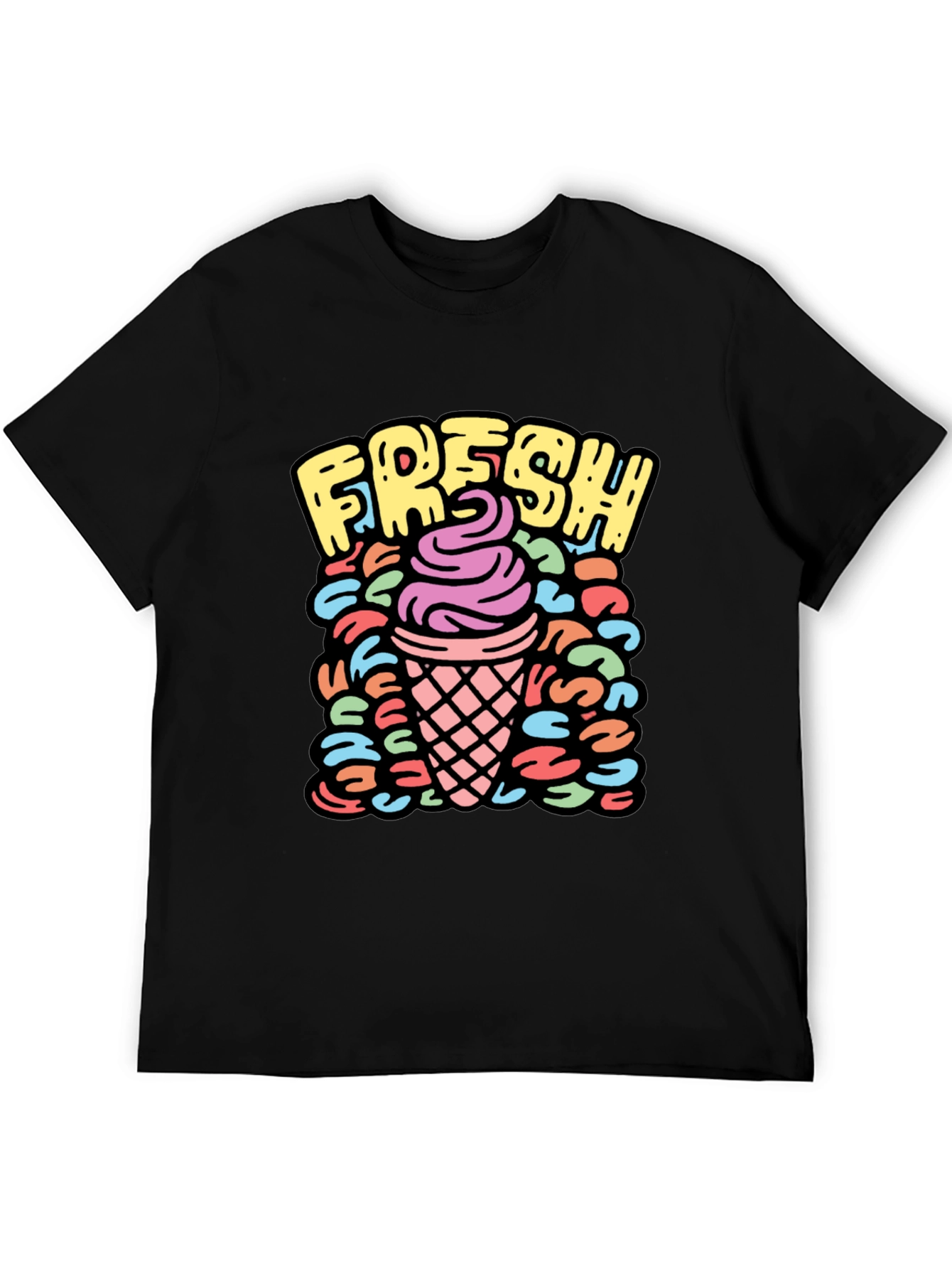 Fresh Ice Cream Graphic Tee - Black