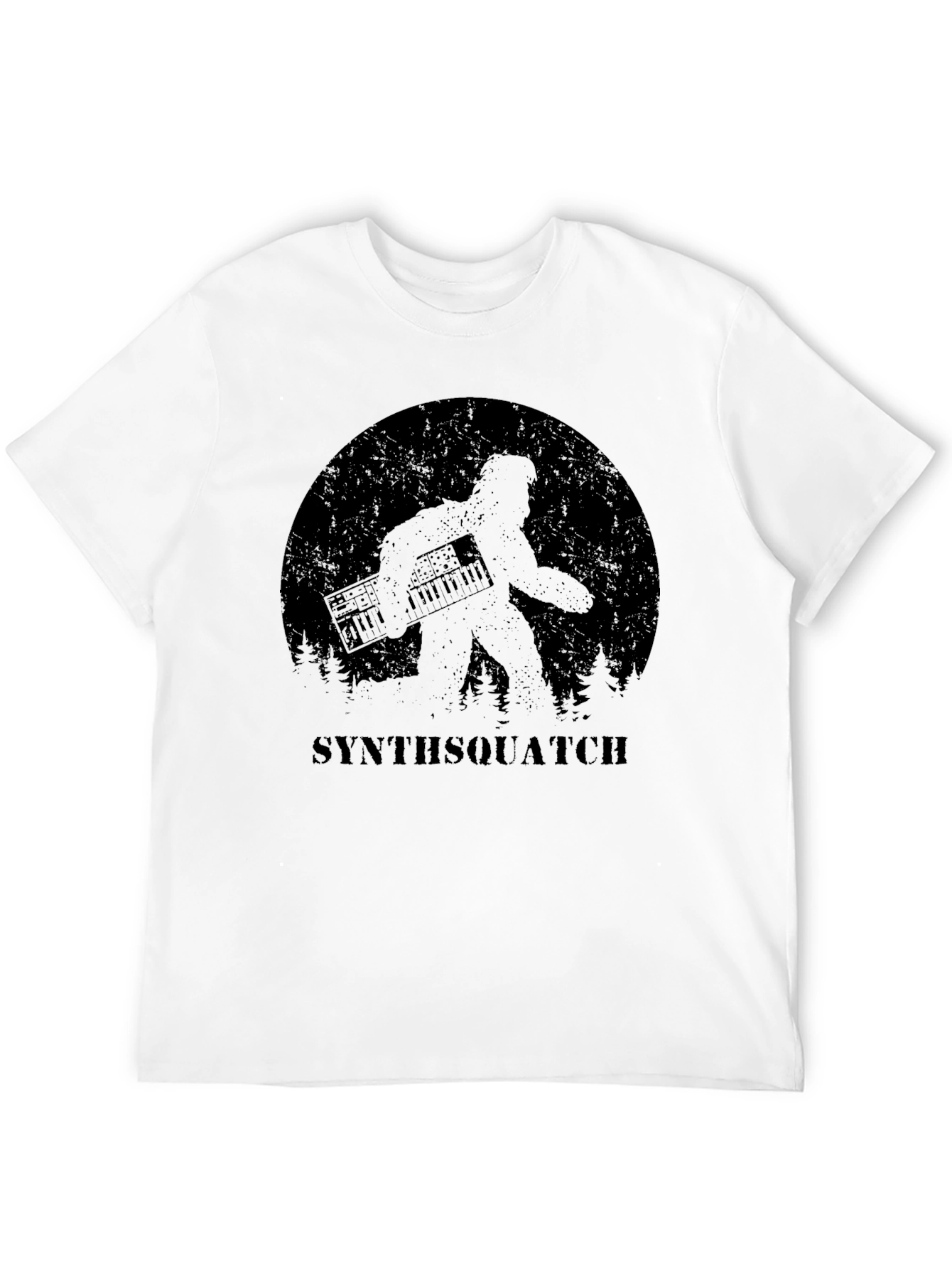 Synthsquatch Graphic Tee - Bigfoot Synth Music Lover