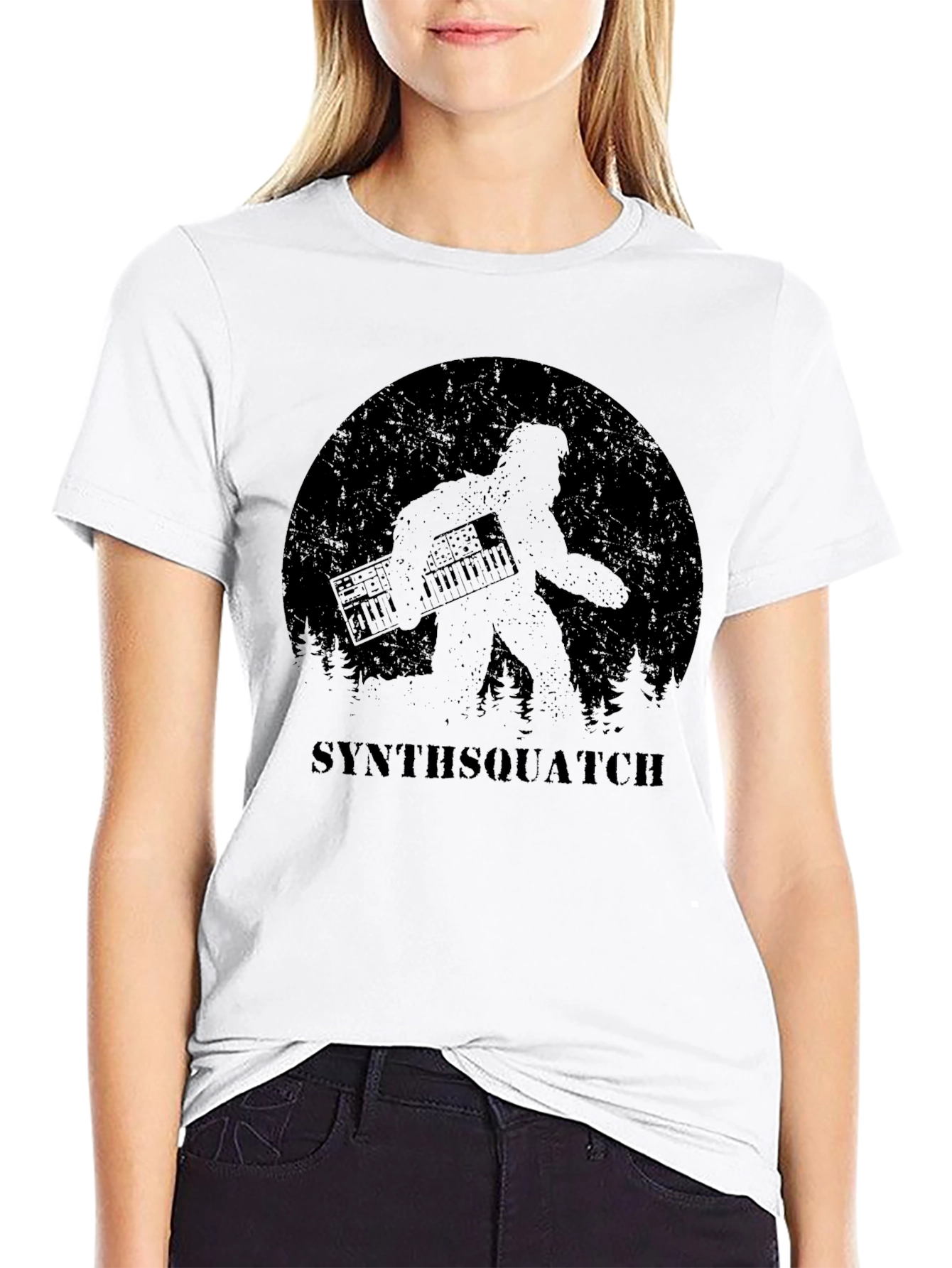 Synthsquatch Graphic Tee - Bigfoot Synth Music Lover