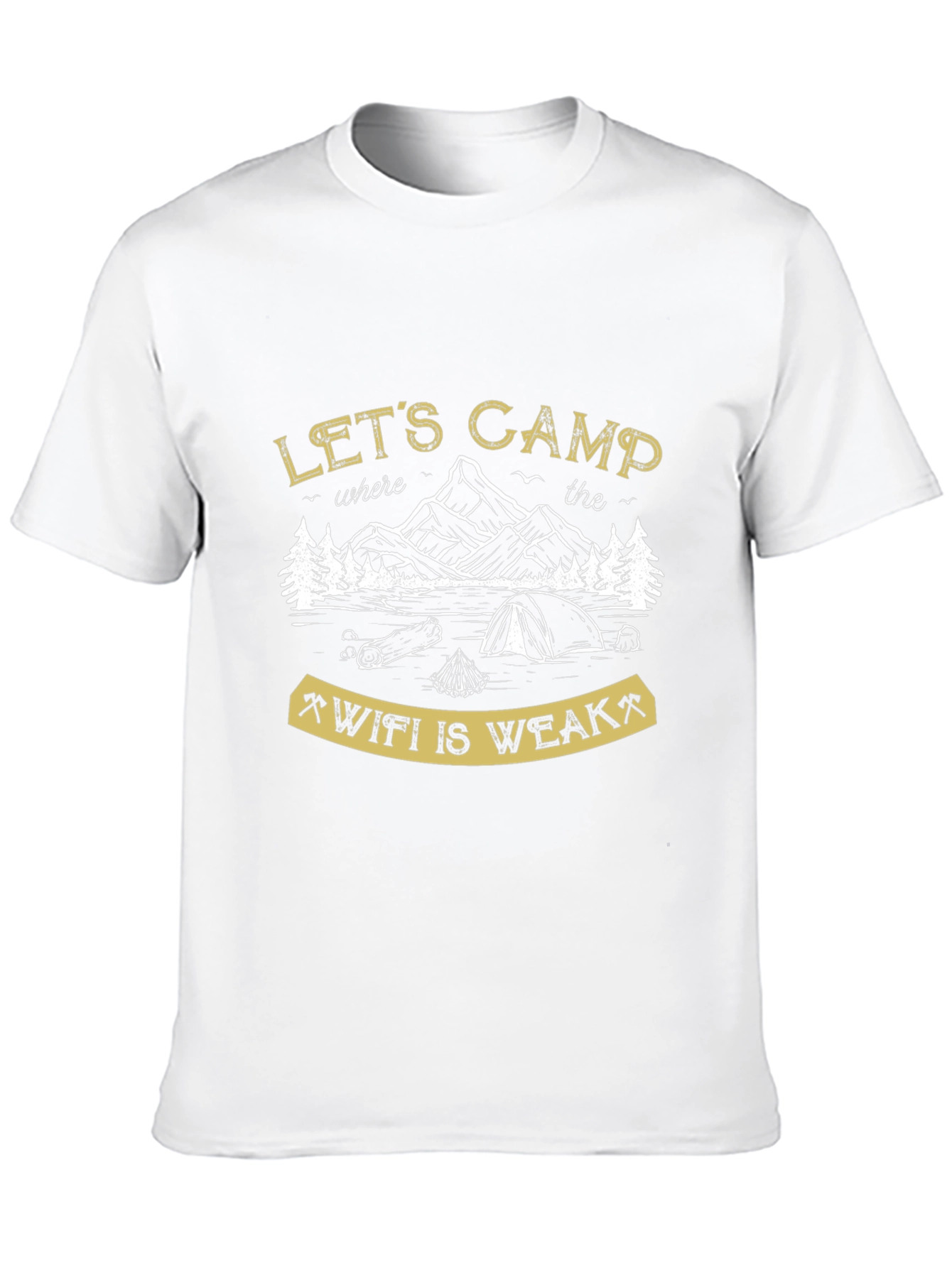 Lets Camp Where the Wifi is Weak Black T-Shirt