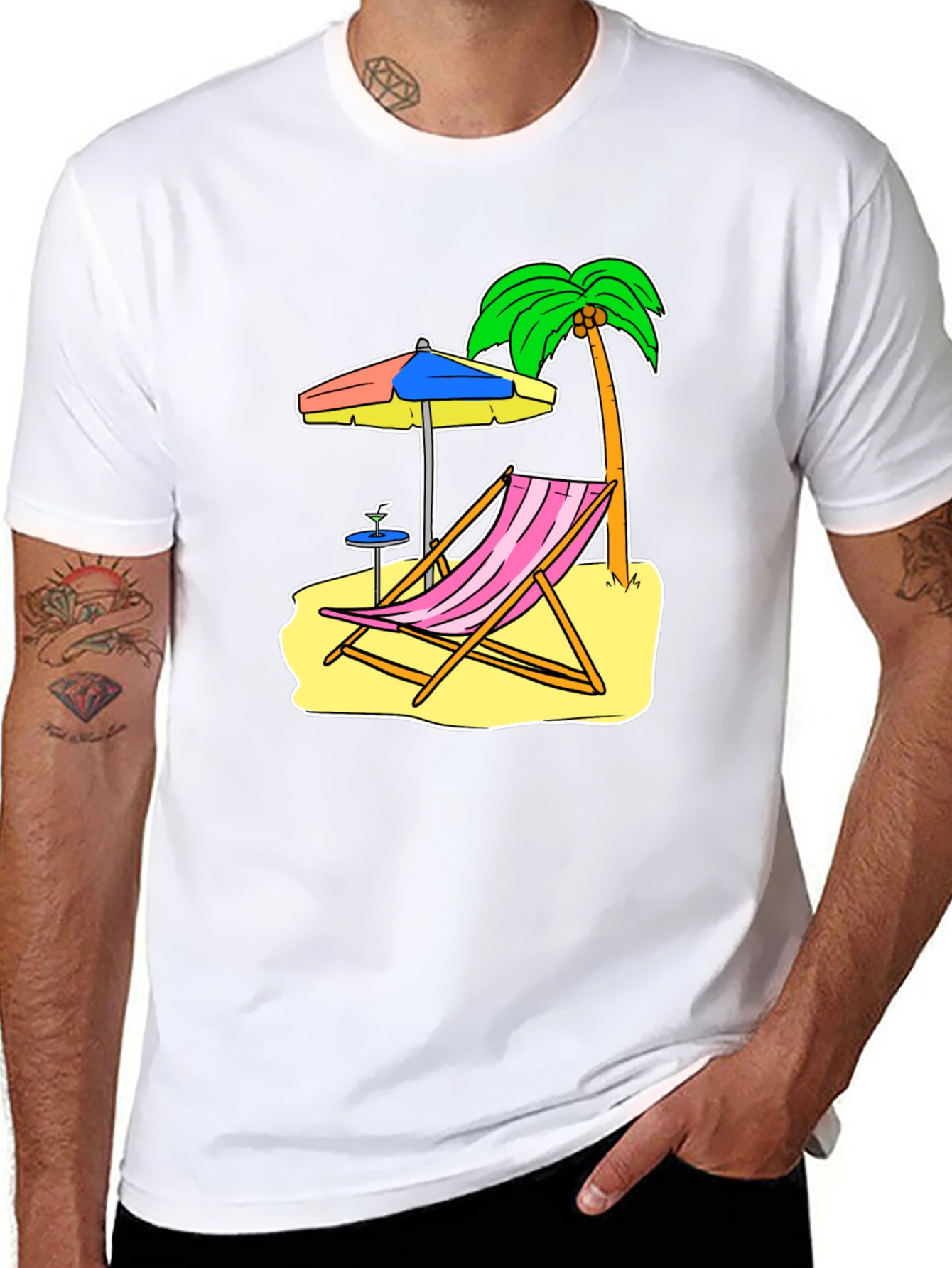 Beach Scene Graphic Tee - Relax in Style