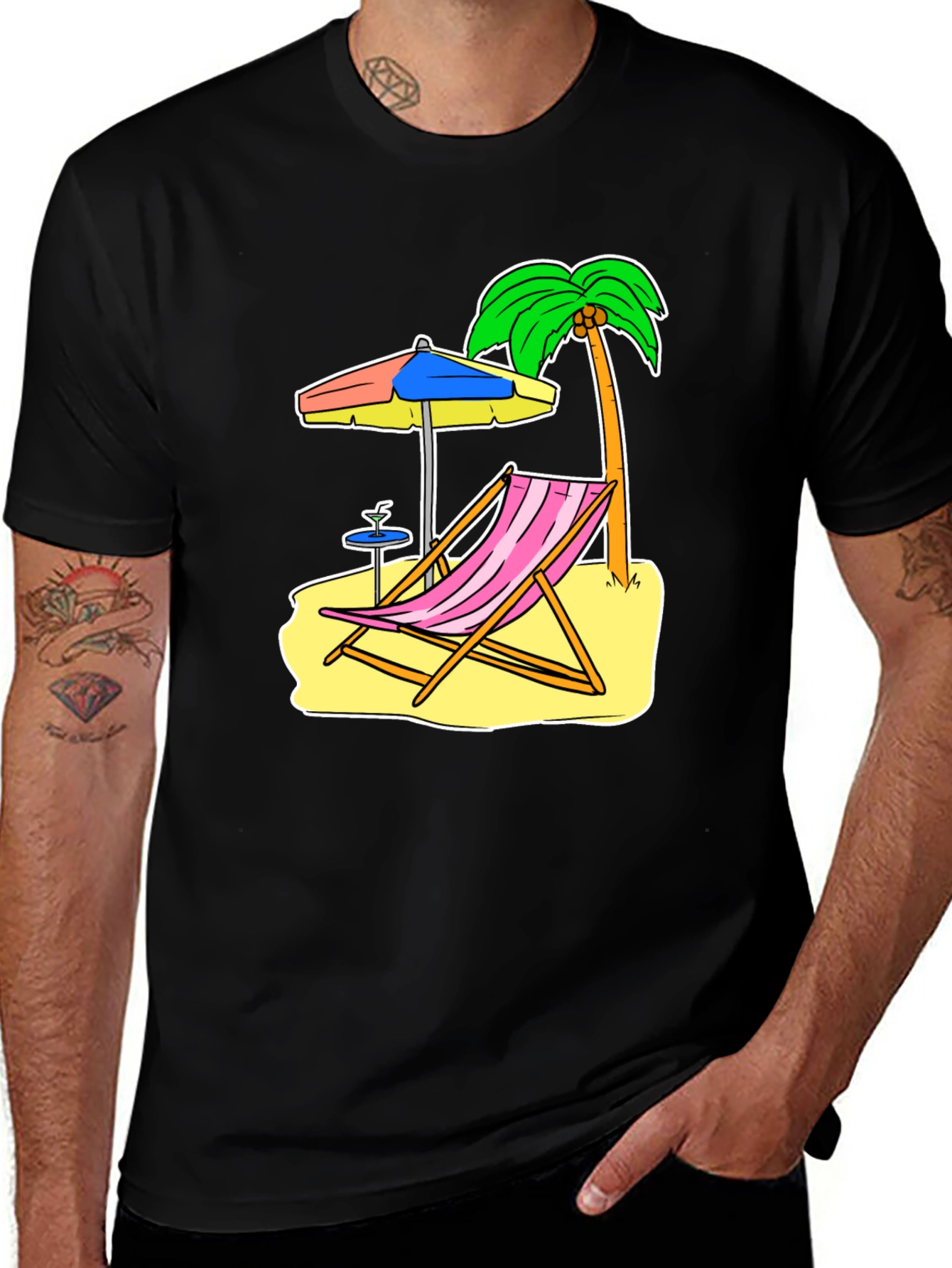 Beach Scene Graphic Tee - Relax in Style