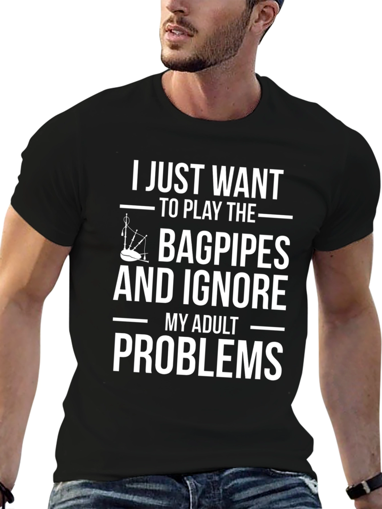 Bagpipes & Adult Problems Graphic Tee