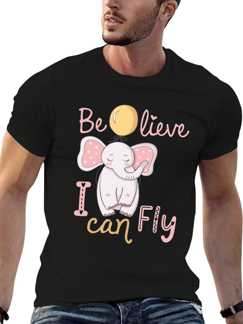 Believe I Can Fly Elephant Graphic Tee