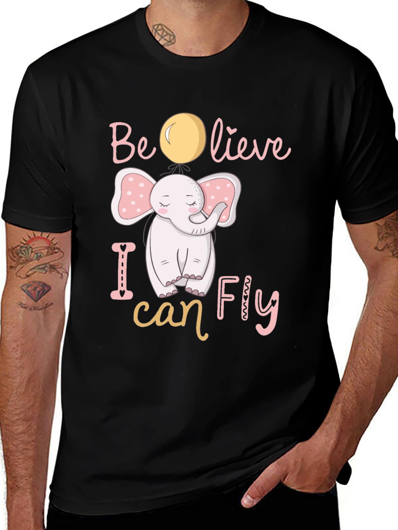 Believe I Can Fly Elephant Graphic Tee