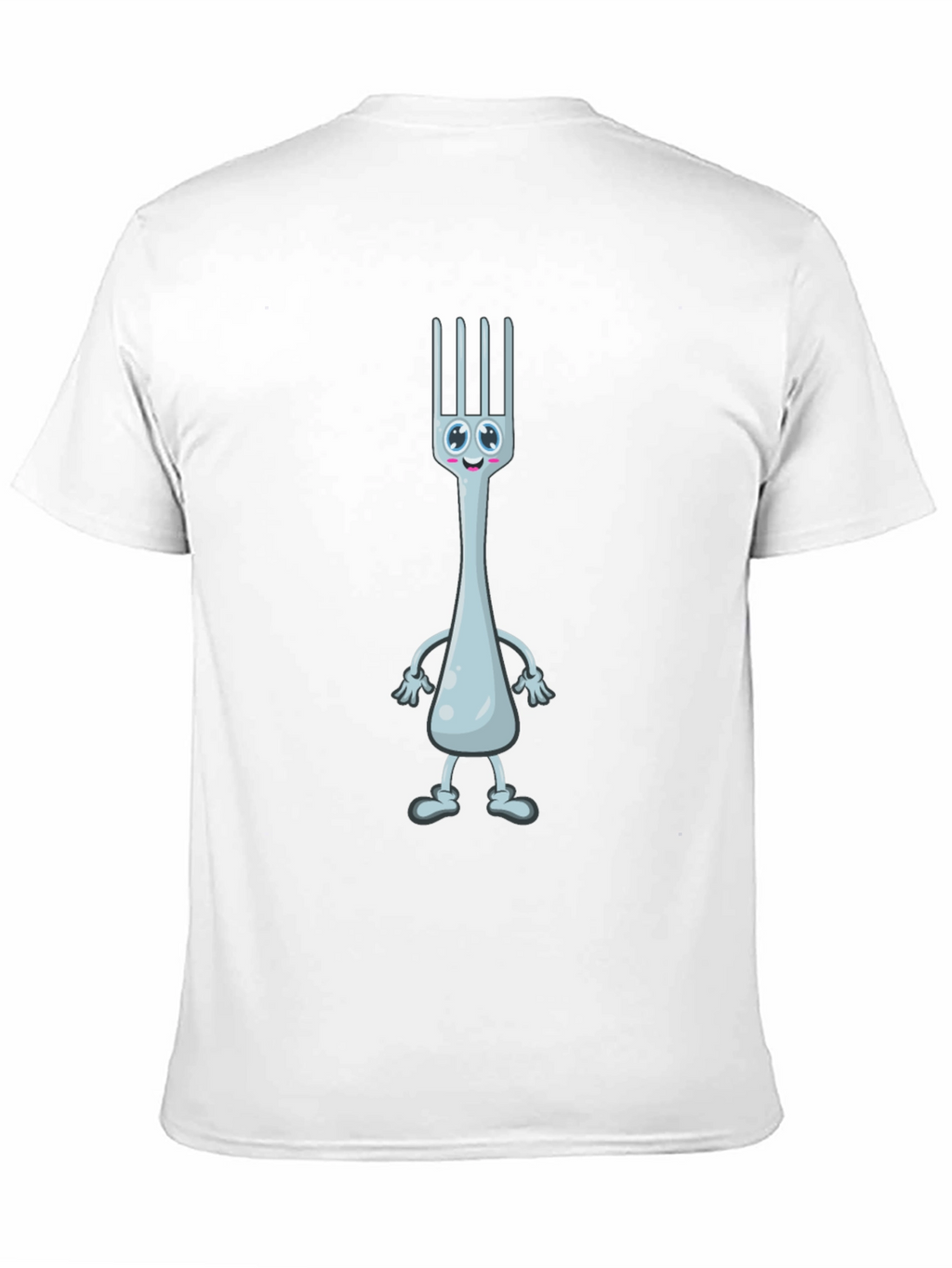 Funny Fork Cartoon Black T-Shirt