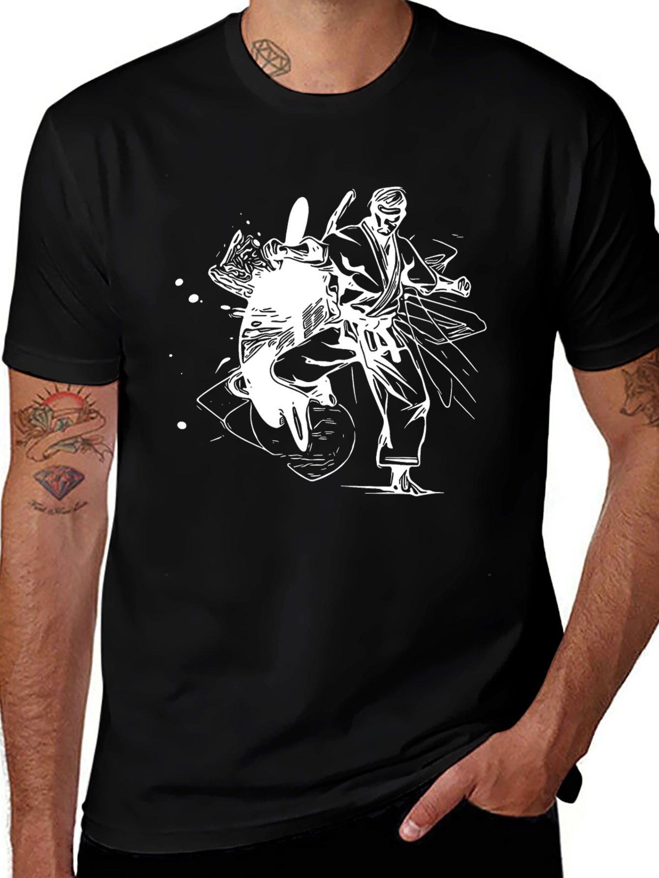 Karate Graphic T-Shirt - Black