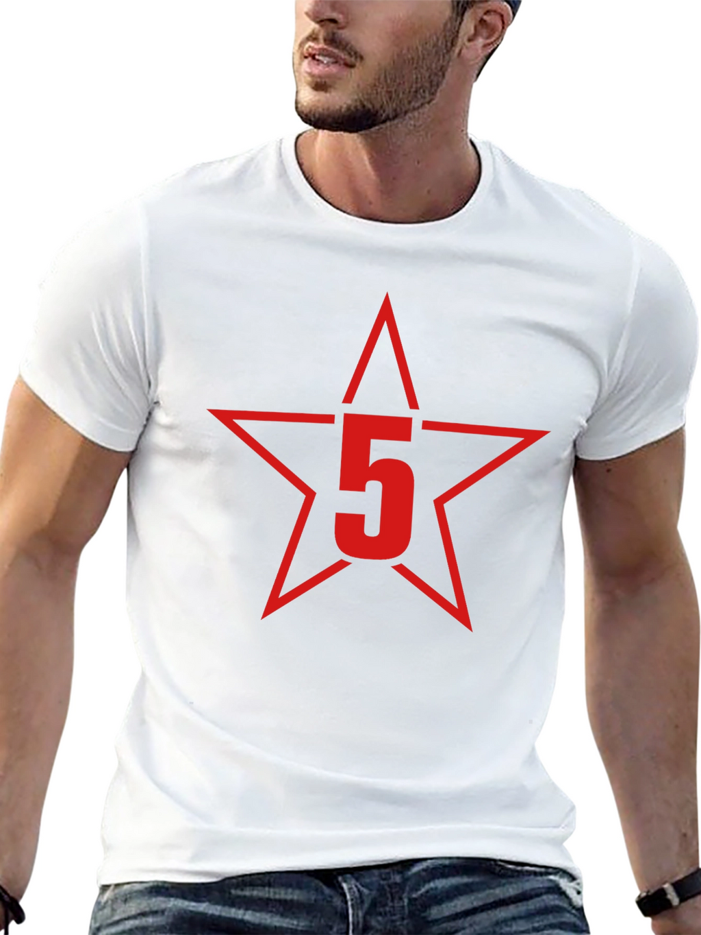 Red Star Number 5 Graphic T-Shirt