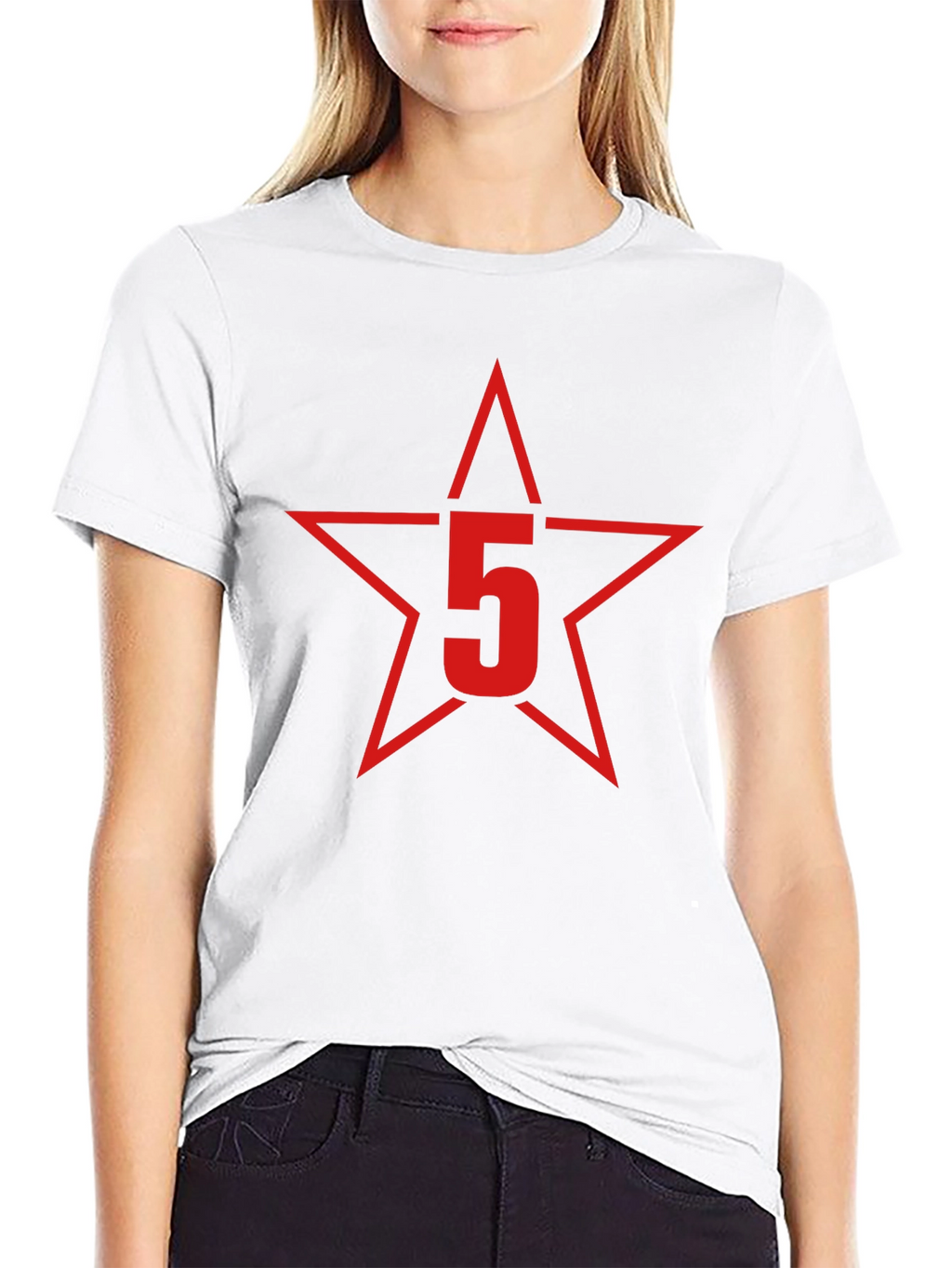 Red Star Number 5 Graphic T-Shirt