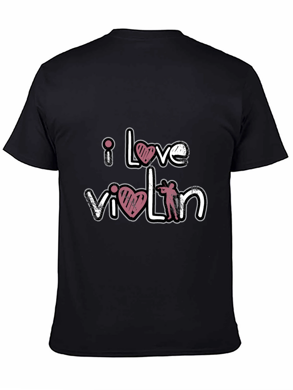 I Love Violin Black T-Shirt