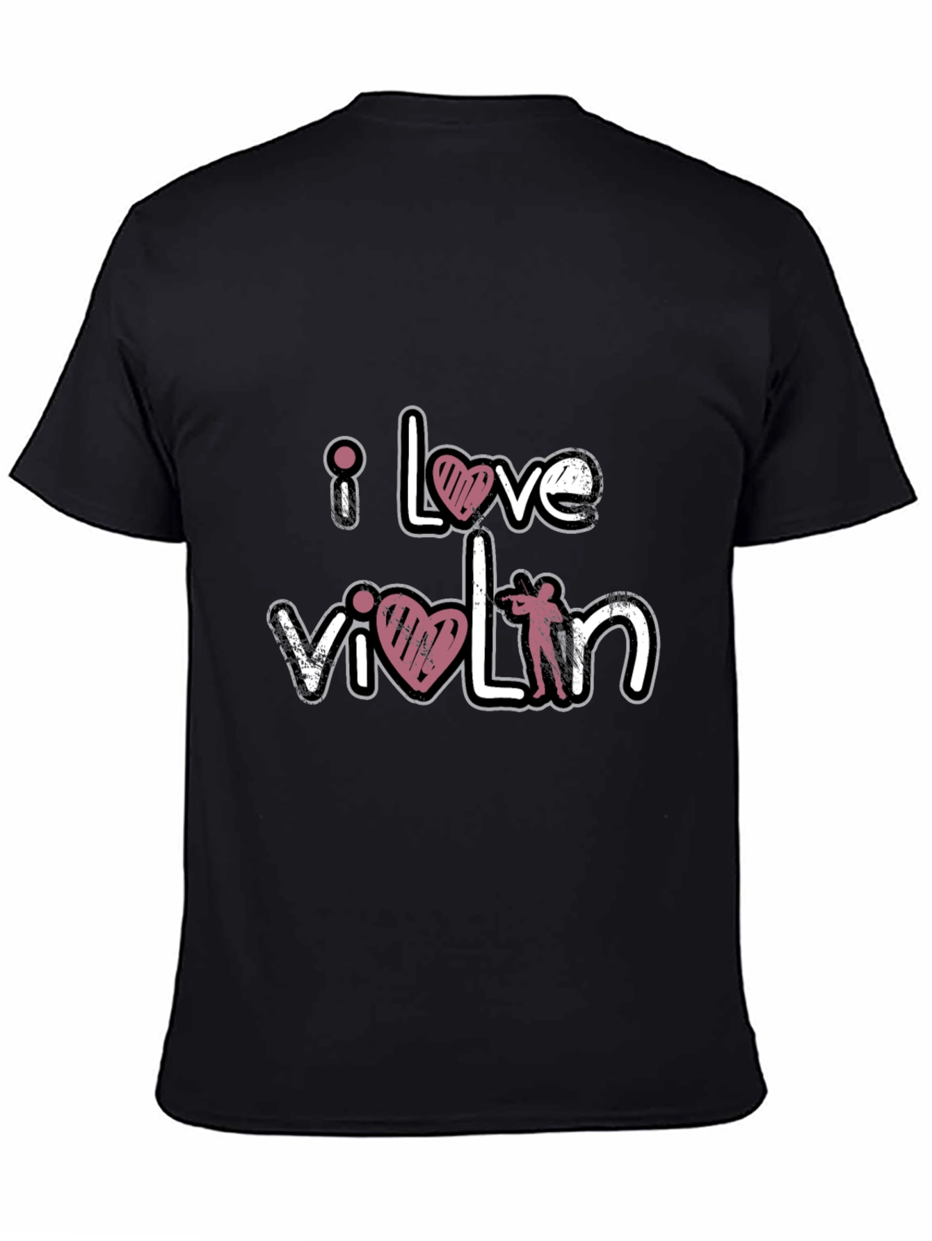 I Love Violin Black T-Shirt
