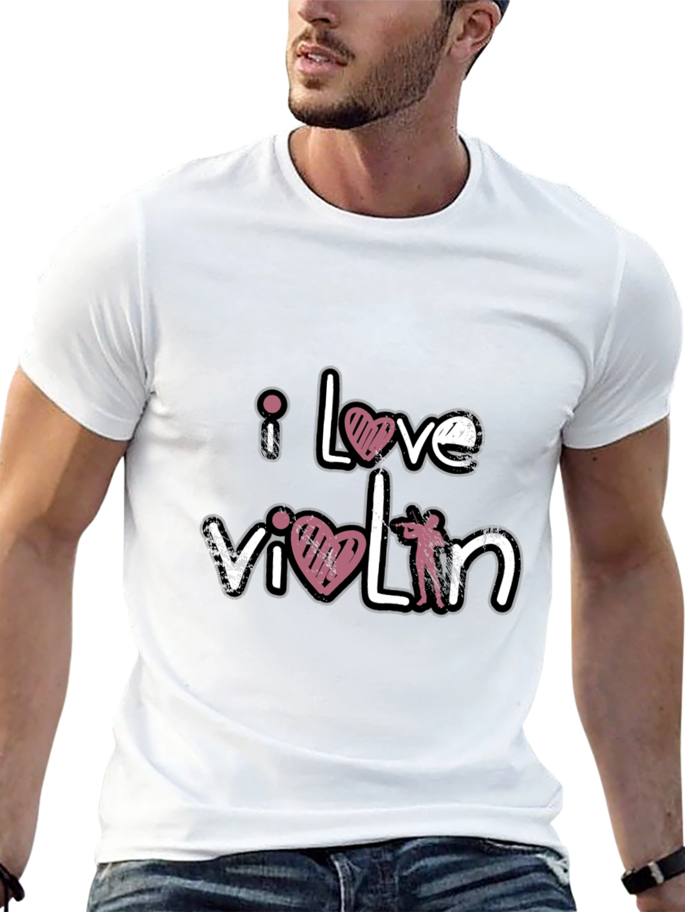 I Love Violin Black T-Shirt