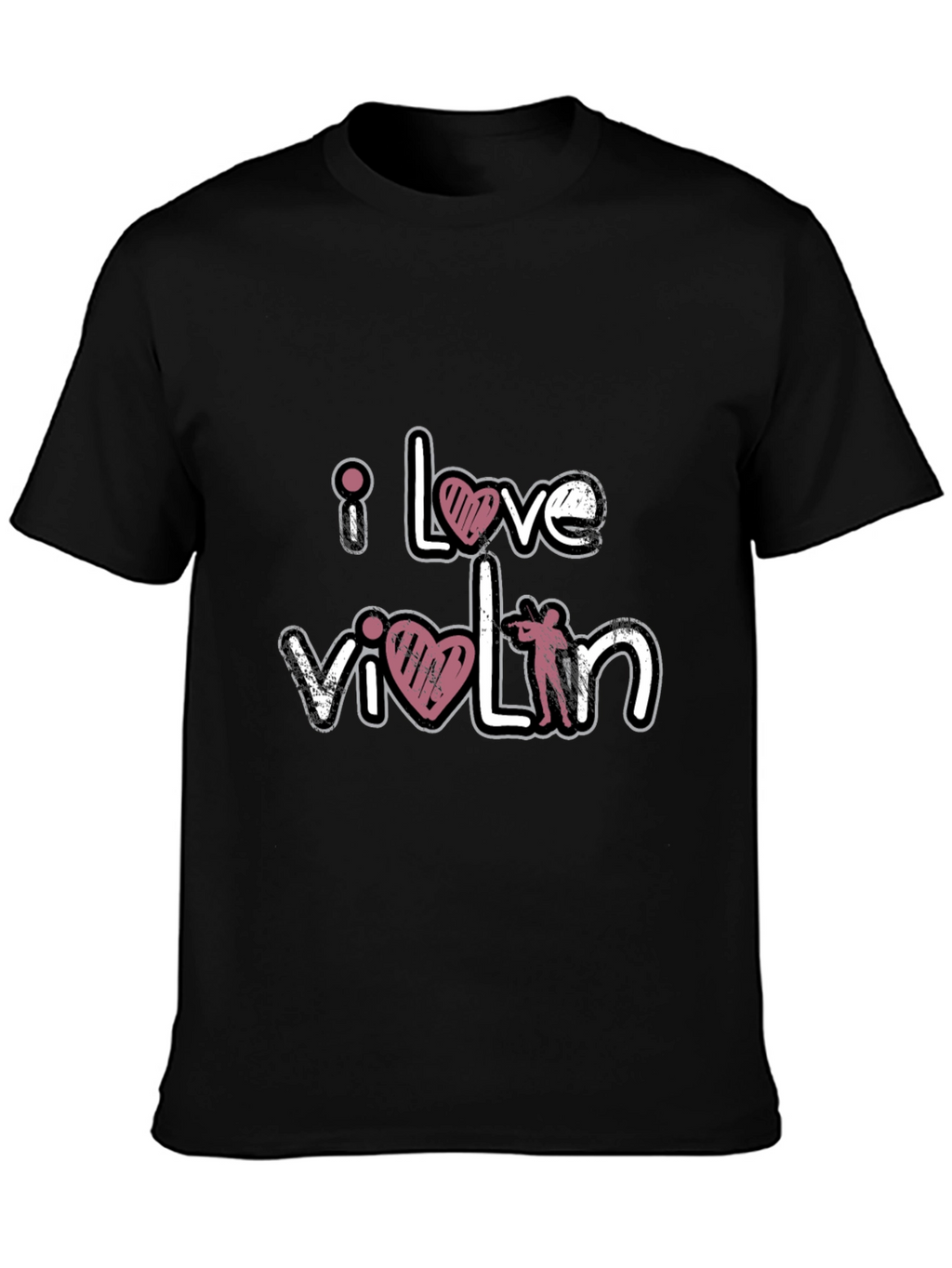 I Love Violin Black T-Shirt