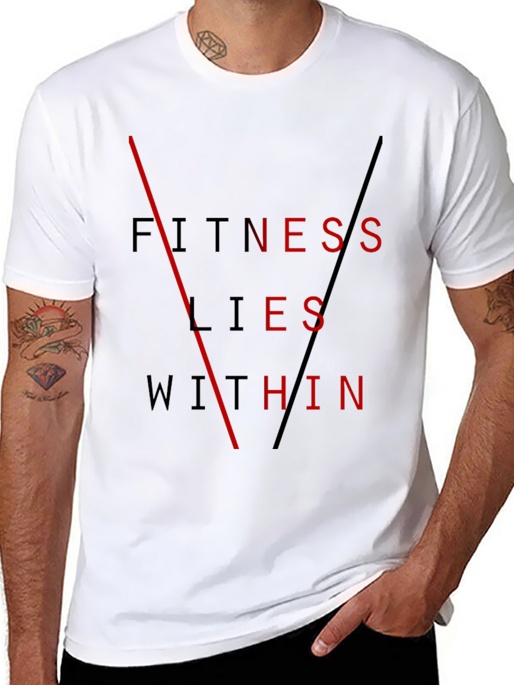 Fitness Lies Within Black Graphic Tee