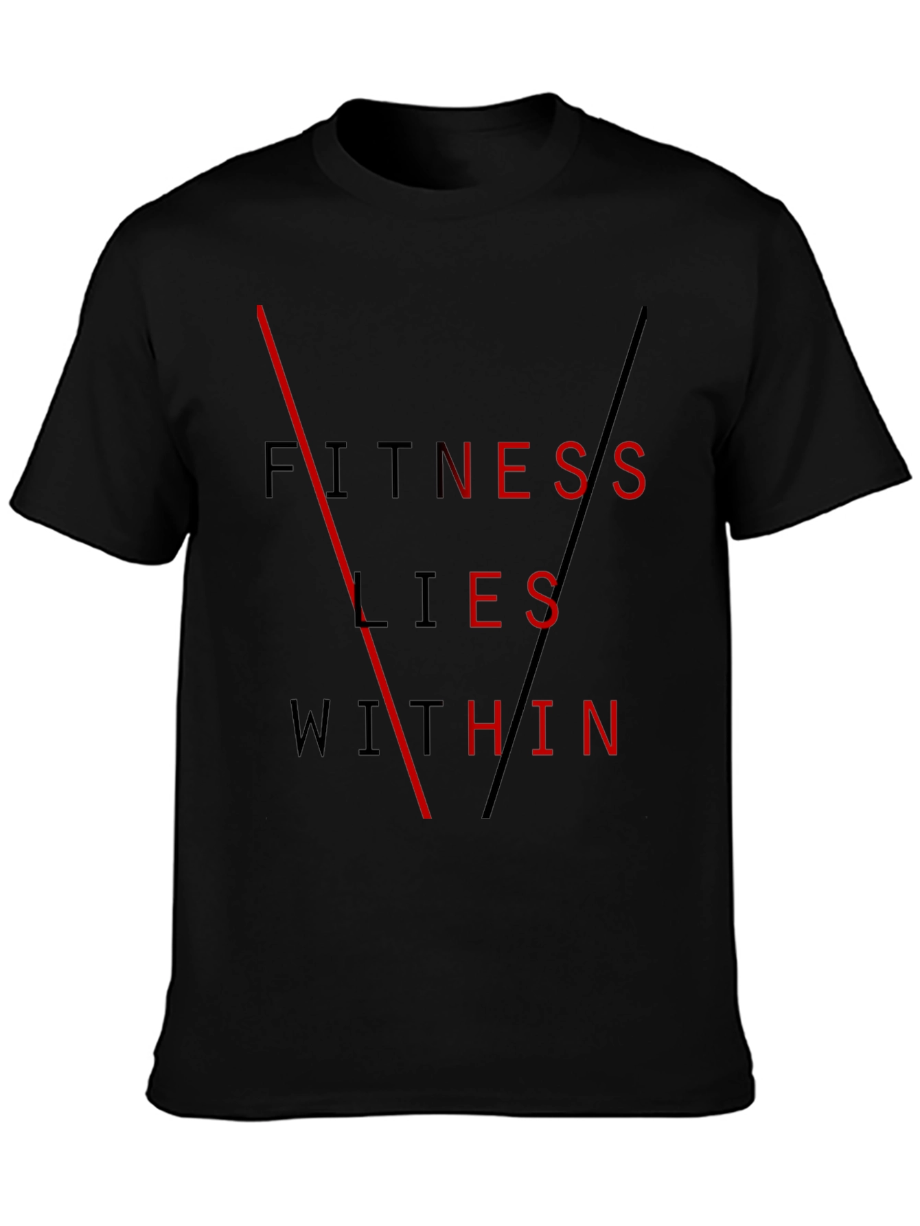 Fitness Lies Within Black Graphic Tee