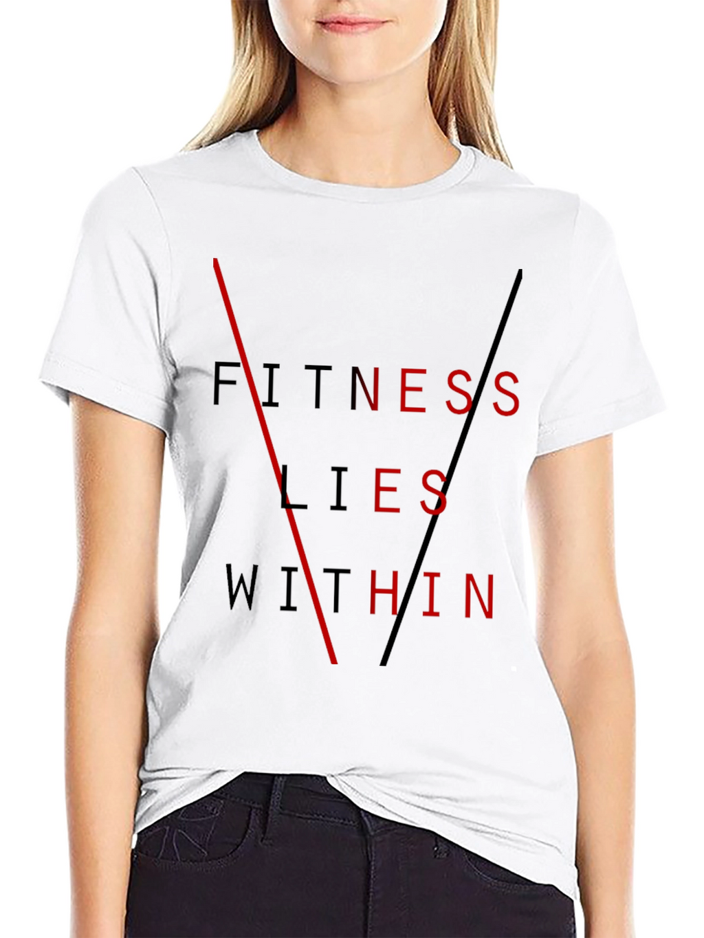 Fitness Lies Within Black Graphic Tee